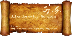 Szkenderovics Gergely névjegykártya